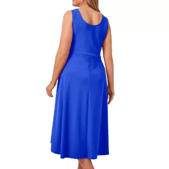 NWT MSK | $79 Scoop Neck Stretch Midi Dress - Picture 4 of 7